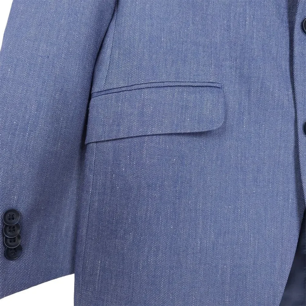 Kenneth Cole Reaction Mens Modern Fit Sport Coat 38R Light Blue Stretch Linen